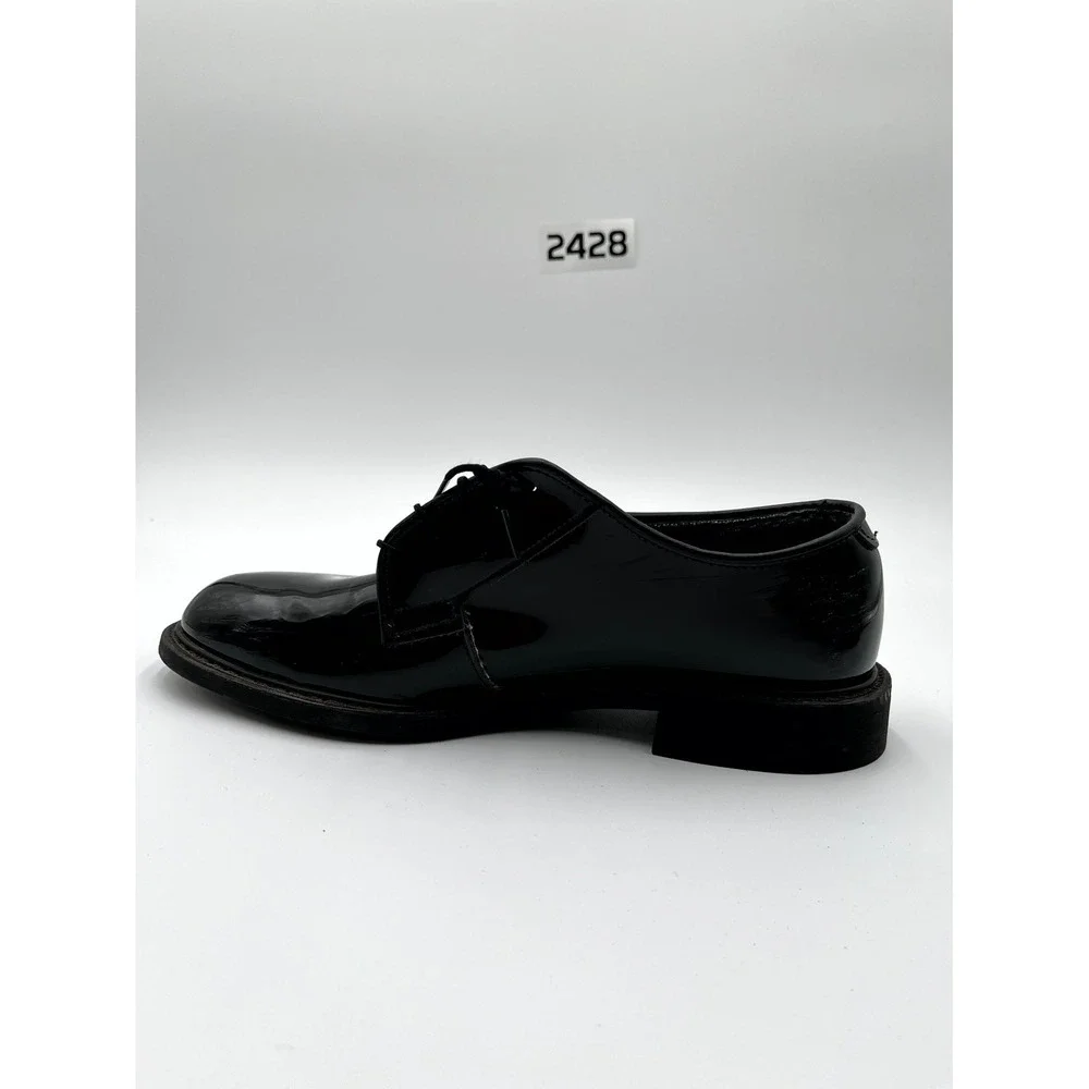 Altama 00941C Men's 9.5E‎ Dress Shoes Black Patent Leather Round Lace Up Oxfords